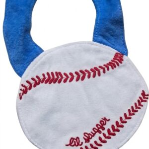 "Lil Slugger" Sporty Baseball Baby Bib